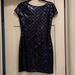 Fancy navy blue Sequin party dress